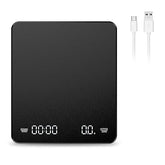 Gramera digital negra de café con pantalla y temporizador Frontal